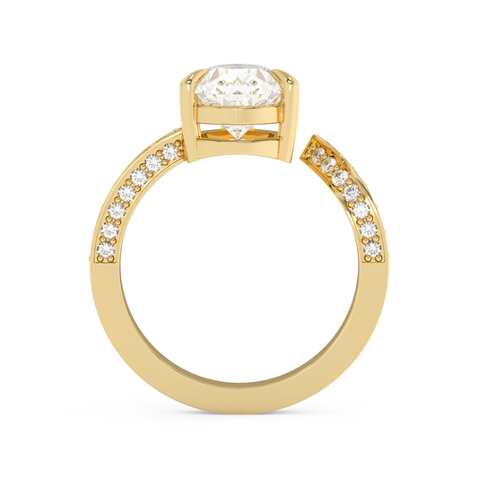 Emerald Solitaire Lab Grown Diamond Engagement Ring