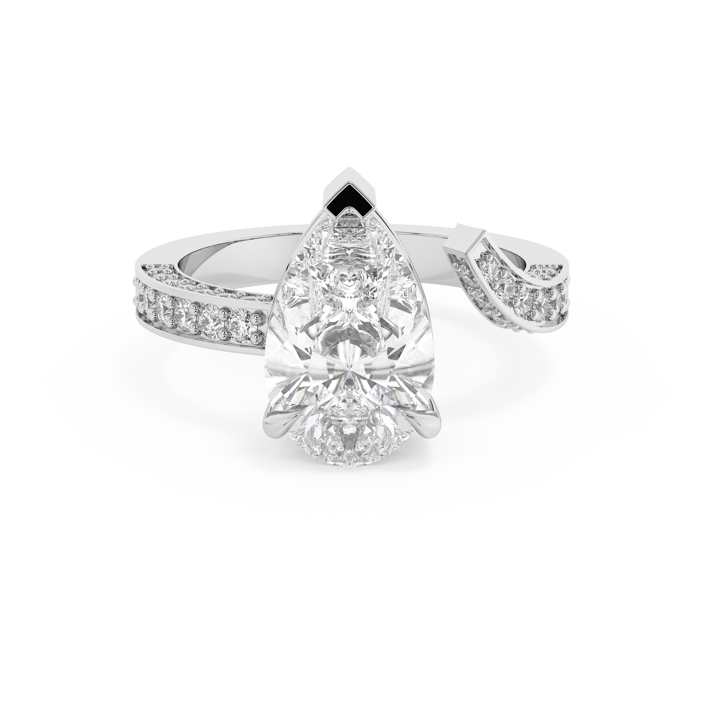 Emerald Solitaire Lab Grown Diamond Engagement Ring