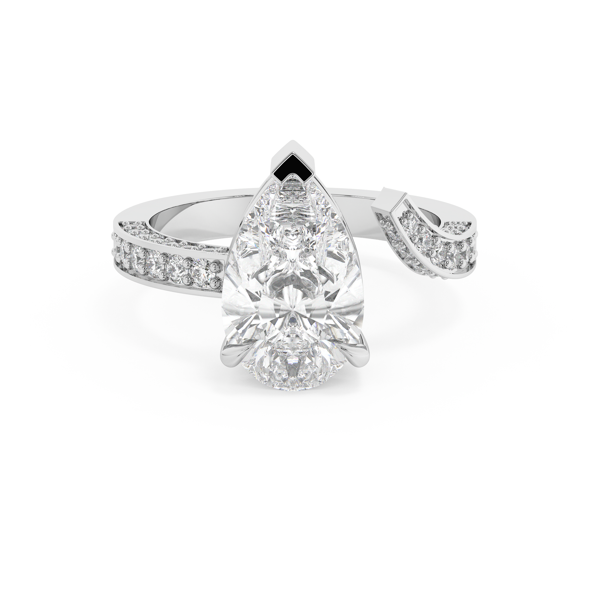 Emerald Solitaire Lab Grown Diamond Engagement Ring