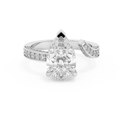Emerald Solitaire Lab Grown Diamond Engagement Ring