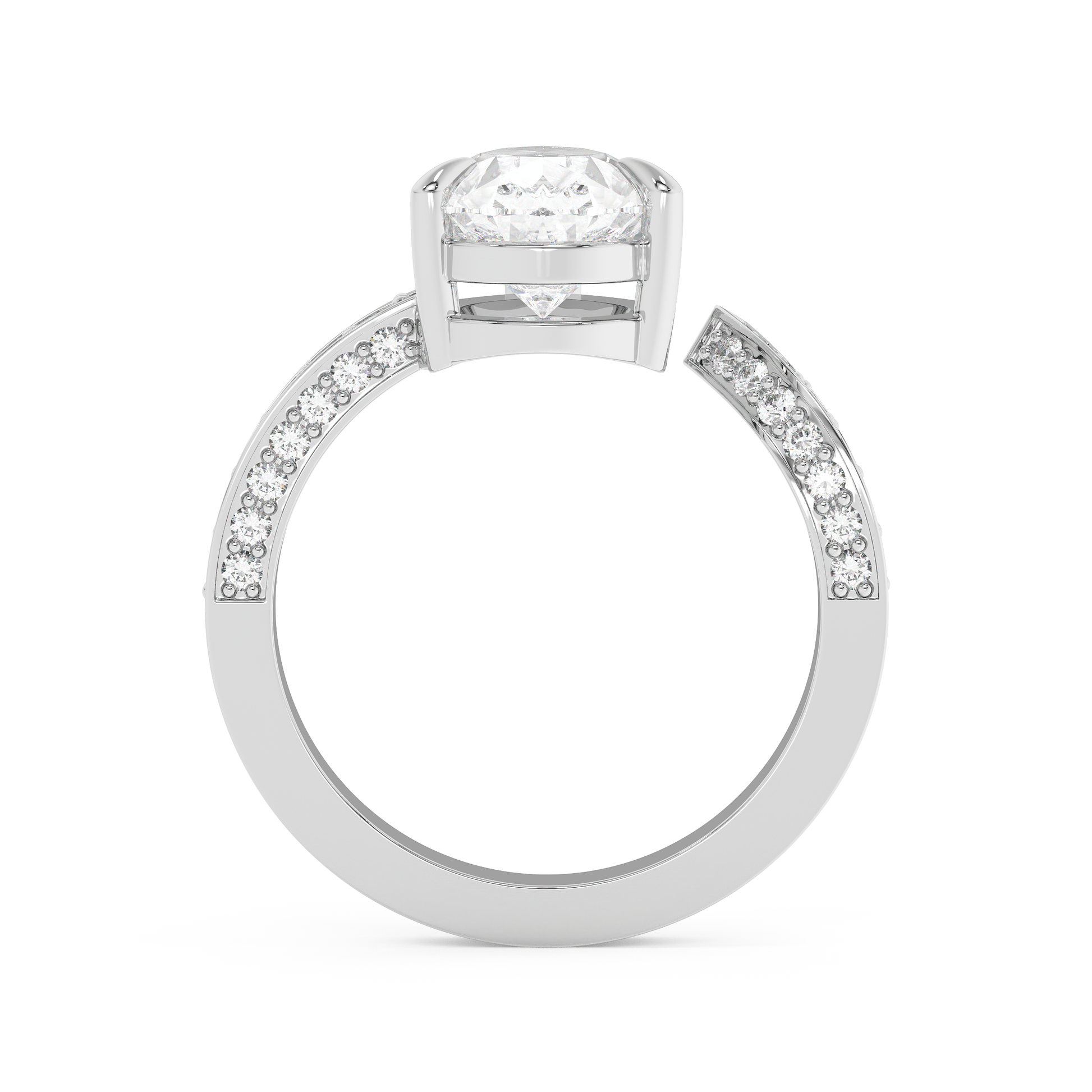 Emerald Solitaire Lab Grown Diamond Engagement Ring