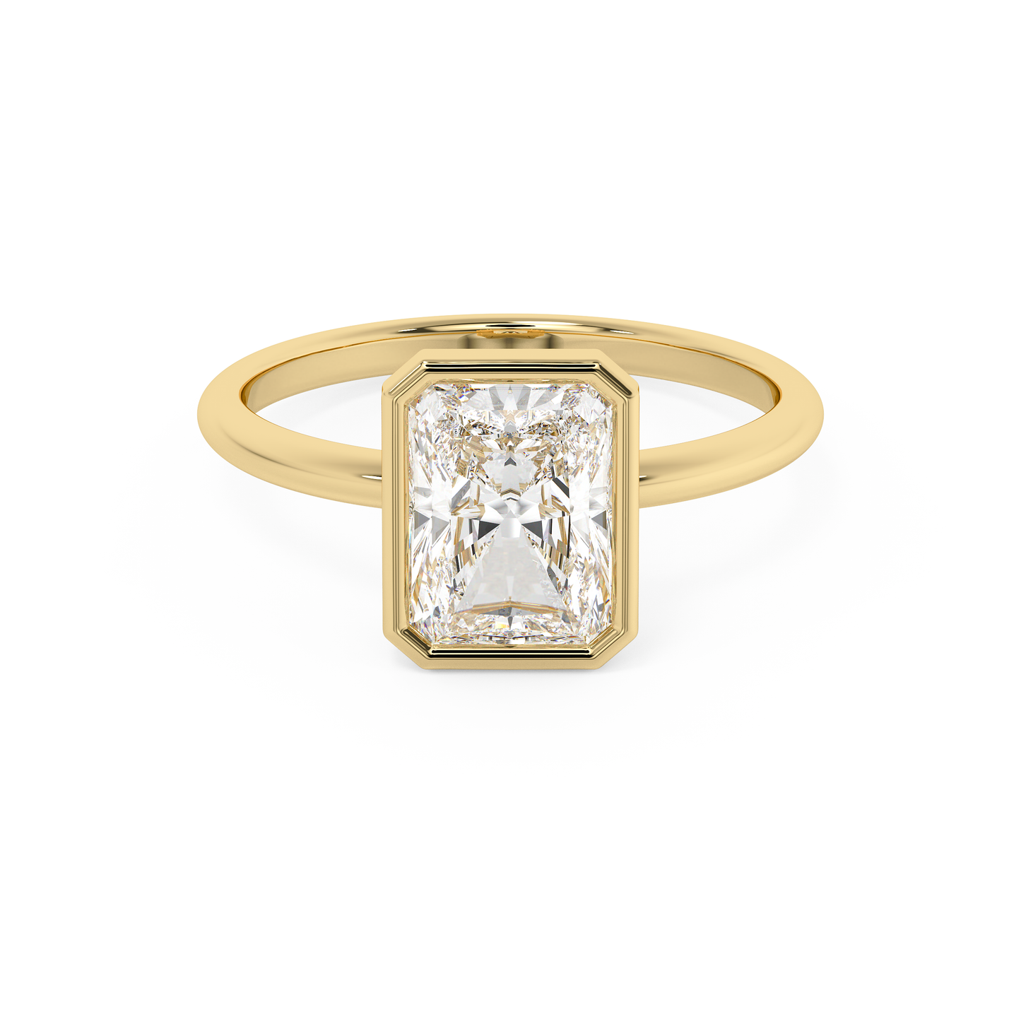 Emerald Solitaire Lab Grown Diamond Engagement Ring