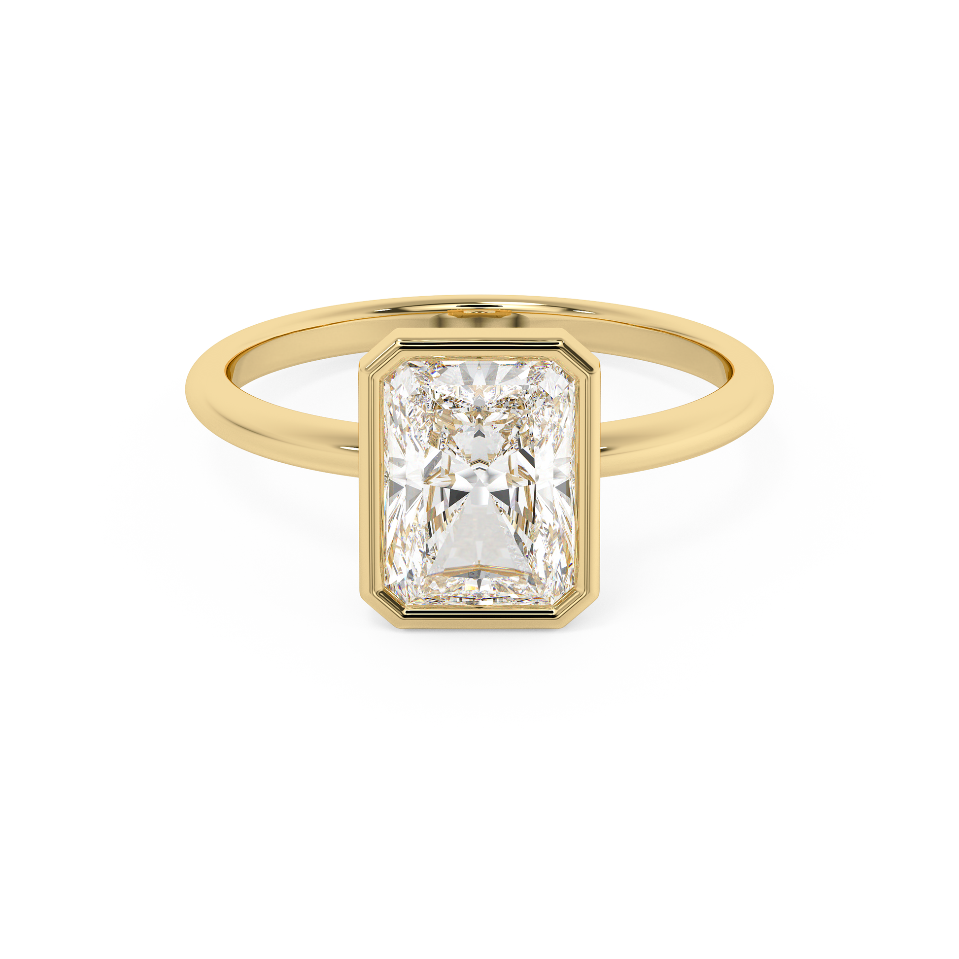 Emerald Solitaire Lab Grown Diamond Engagement Ring