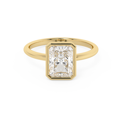 Emerald Solitaire Lab Grown Diamond Engagement Ring