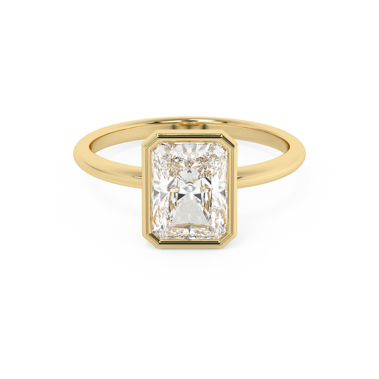 Emerald Solitaire Lab Grown Diamond Engagement Ring