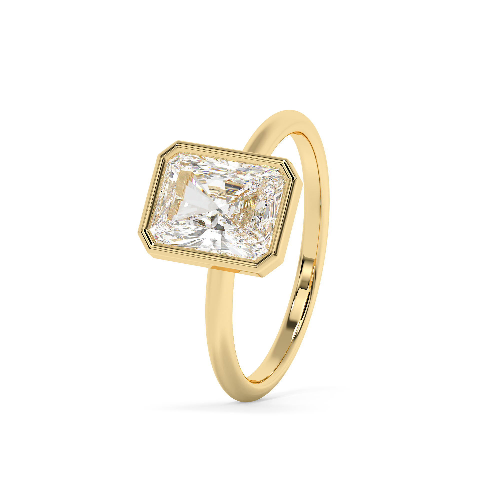 Emerald Solitaire Lab Grown Diamond Engagement Ring