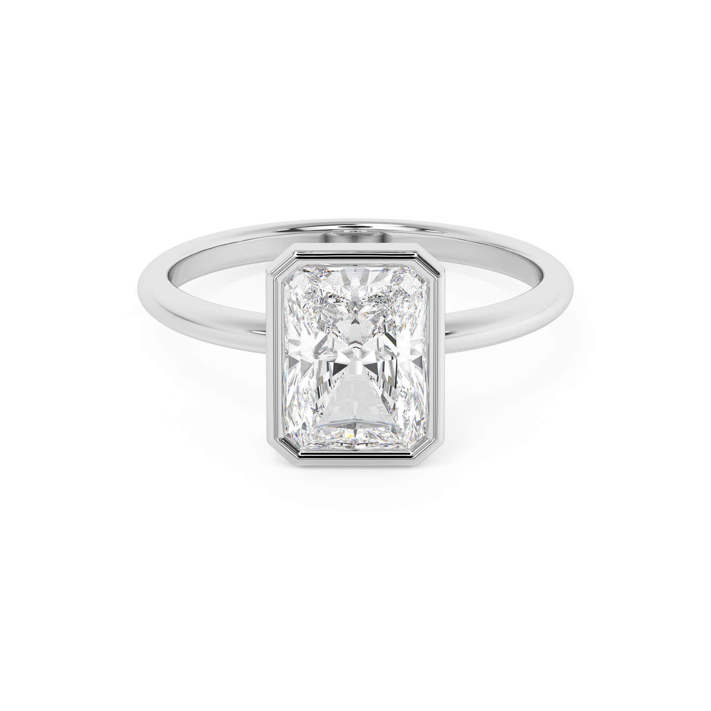 Emerald Solitaire Lab Grown Diamond Engagement Ring