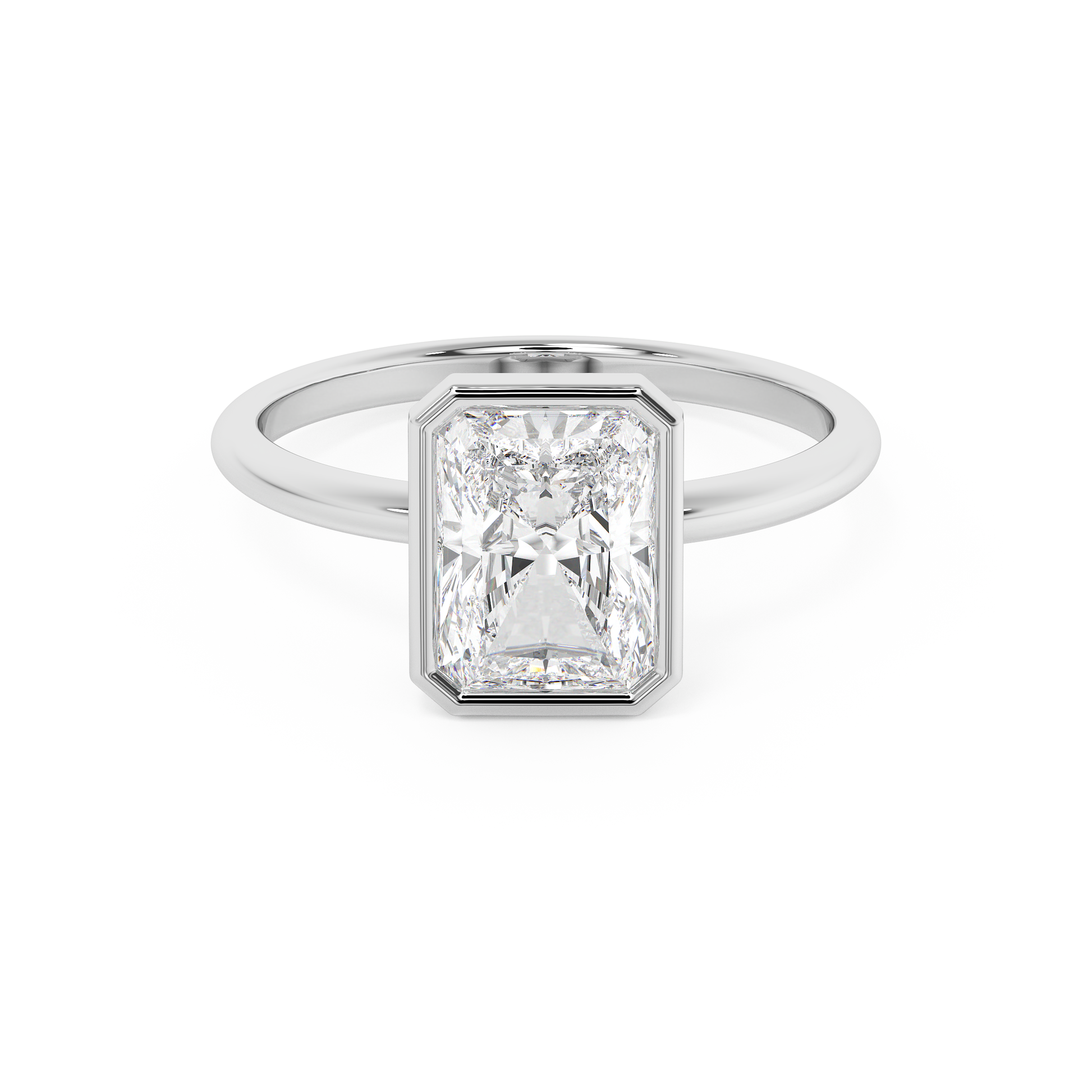 Emerald Solitaire Lab Grown Diamond Engagement Ring