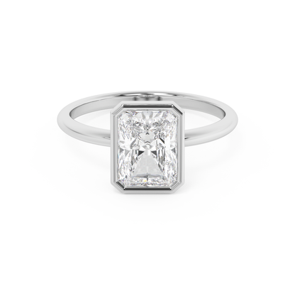 Emerald Solitaire Lab Grown Diamond Engagement Ring