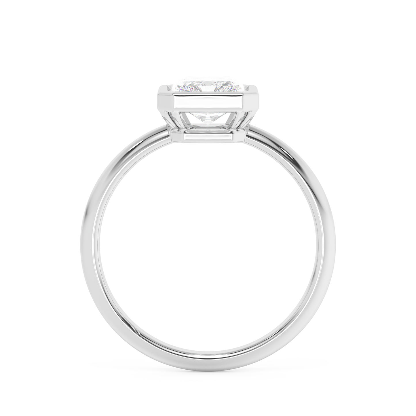 Emerald Solitaire Lab Grown Diamond Engagement Ring