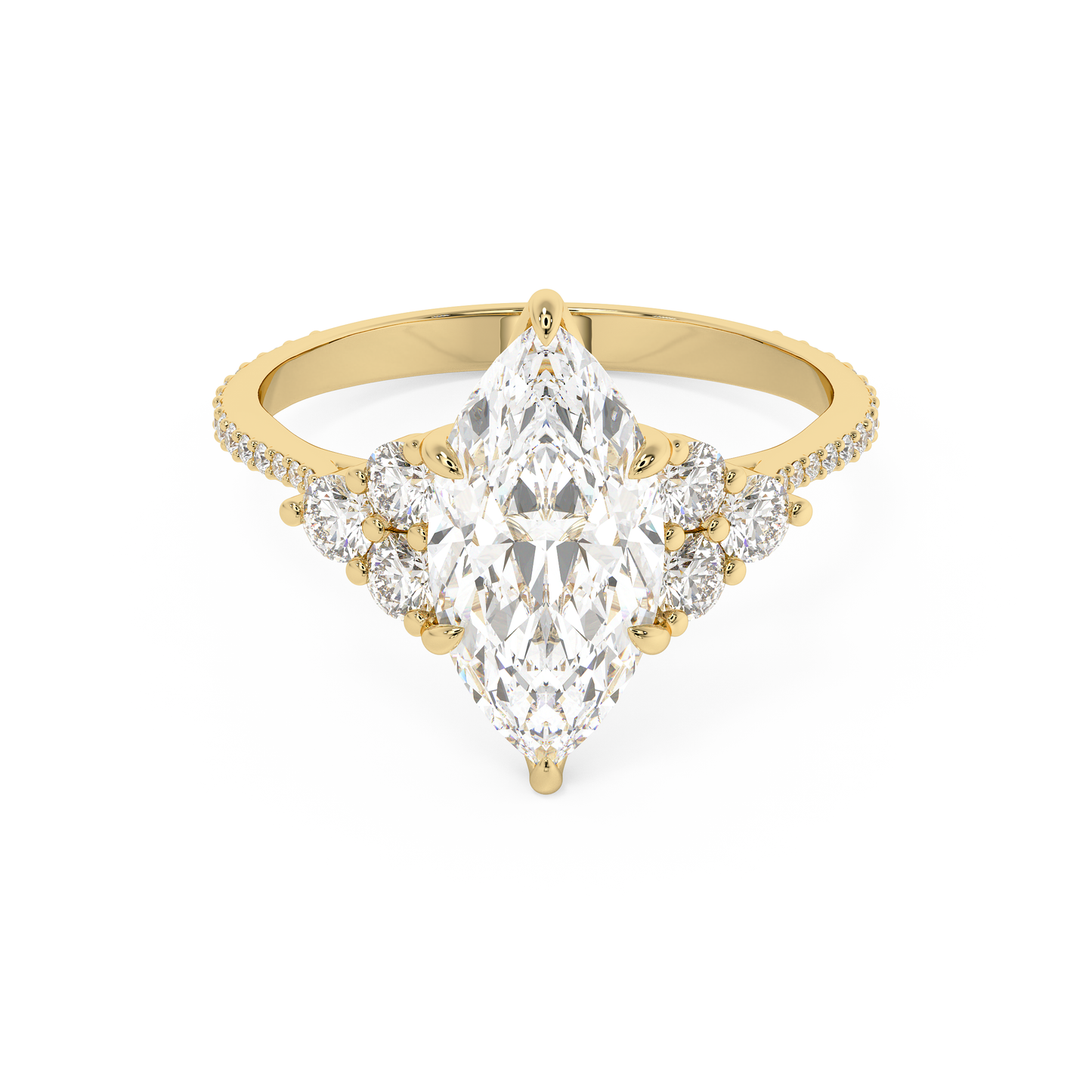 Emerald Solitaire Lab Grown Diamond Engagement Ring