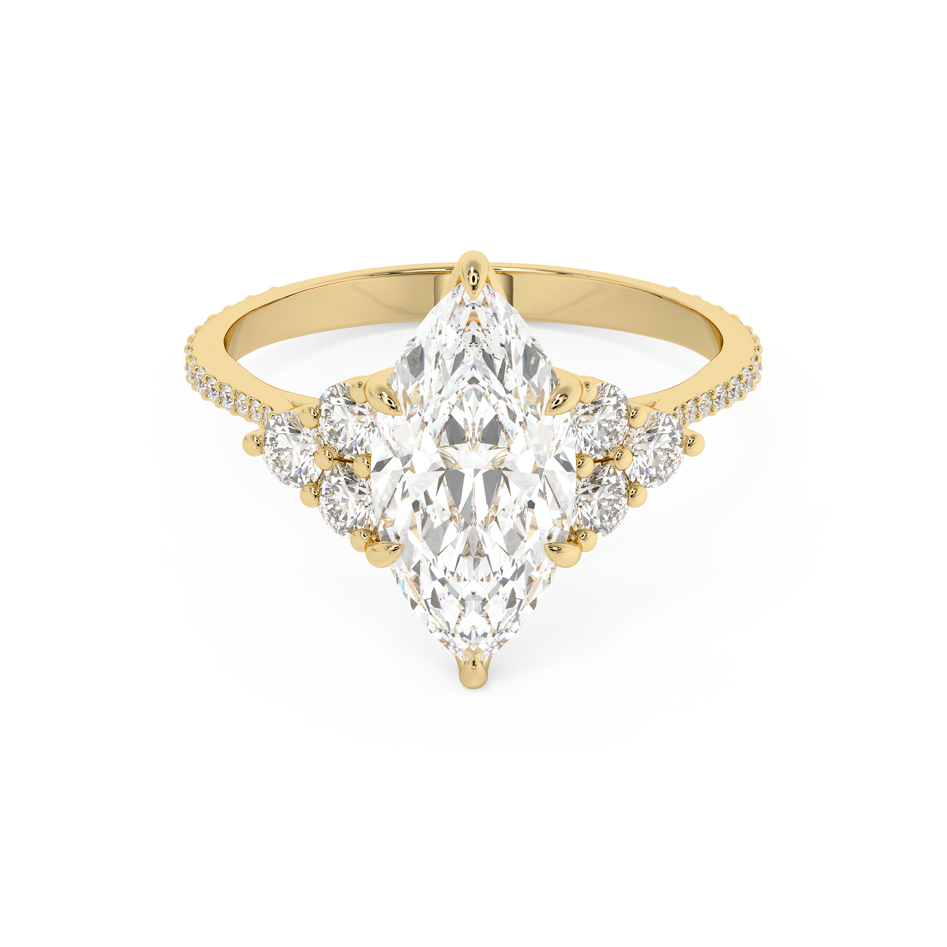 Emerald Solitaire Lab Grown Diamond Engagement Ring