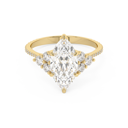 Emerald Solitaire Lab Grown Diamond Engagement Ring