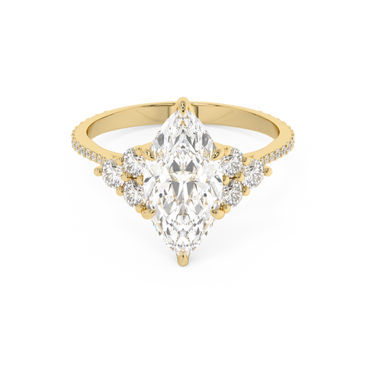 Emerald Solitaire Lab Grown Diamond Engagement Ring