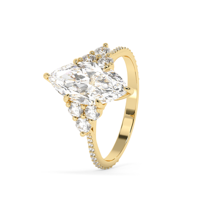 Emerald Solitaire Lab Grown Diamond Engagement Ring