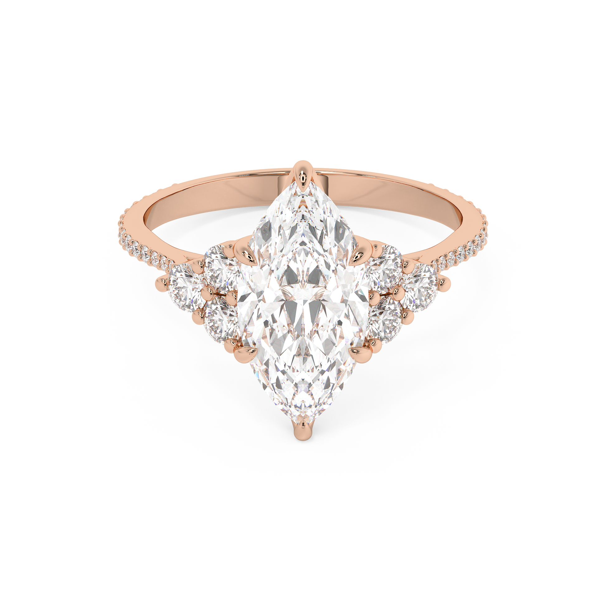 Emerald Solitaire Lab Grown Diamond Engagement Ring