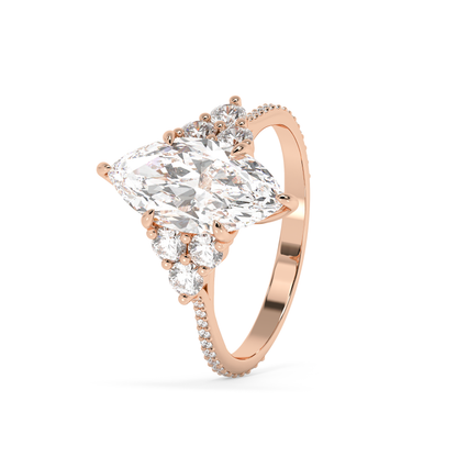 Emerald Solitaire Lab Grown Diamond Engagement Ring