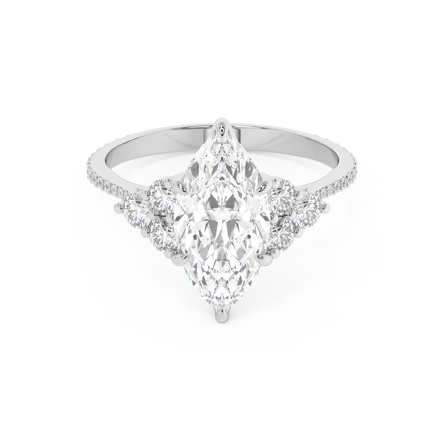 Emerald Solitaire Lab Grown Diamond Engagement Ring