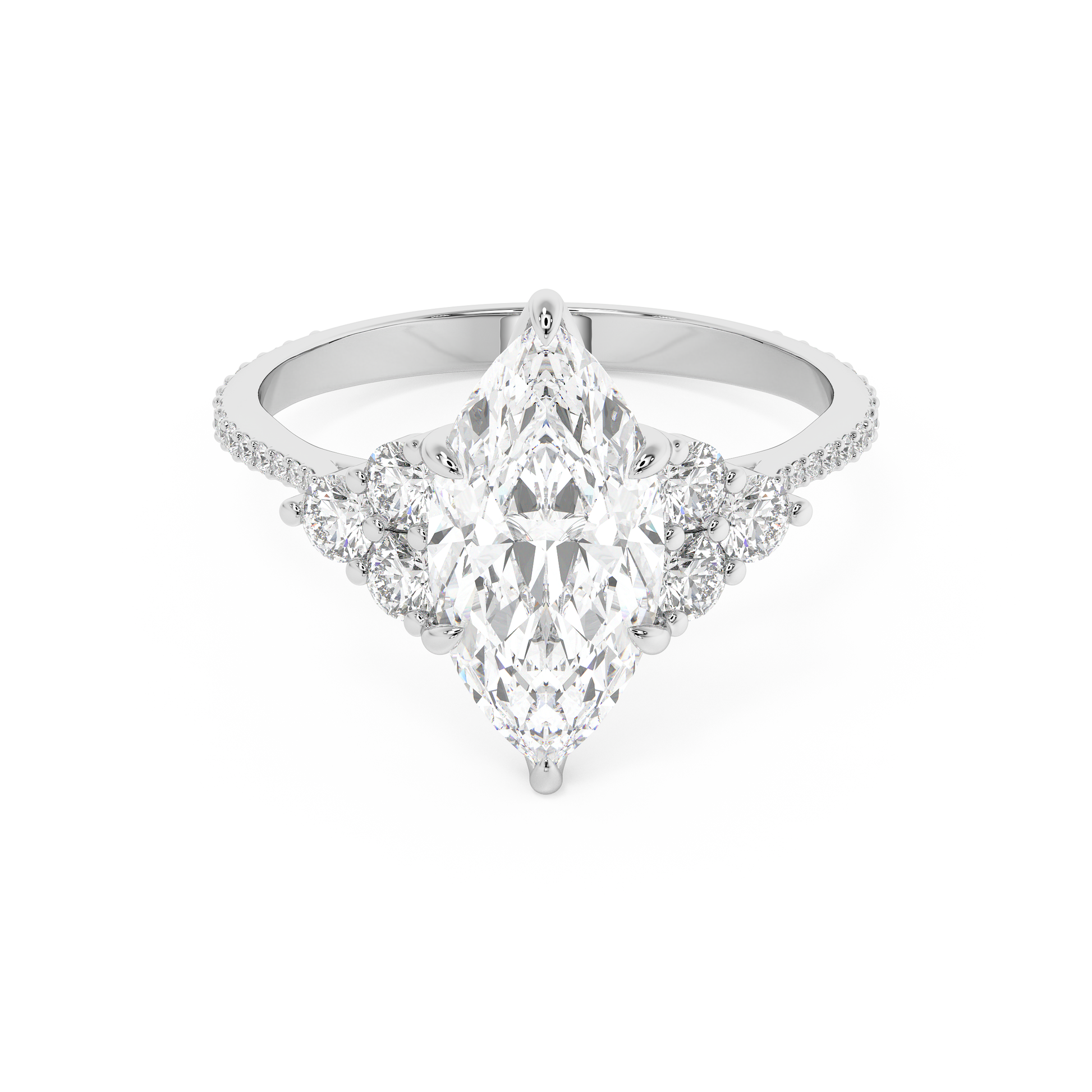 Emerald Solitaire Lab Grown Diamond Engagement Ring