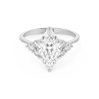 Emerald Solitaire Lab Grown Diamond Engagement Ring