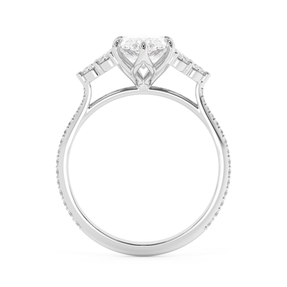 Emerald Solitaire Lab Grown Diamond Engagement Ring