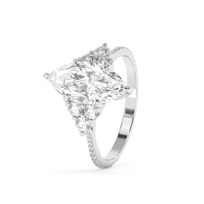 Emerald Solitaire Lab Grown Diamond Engagement Ring