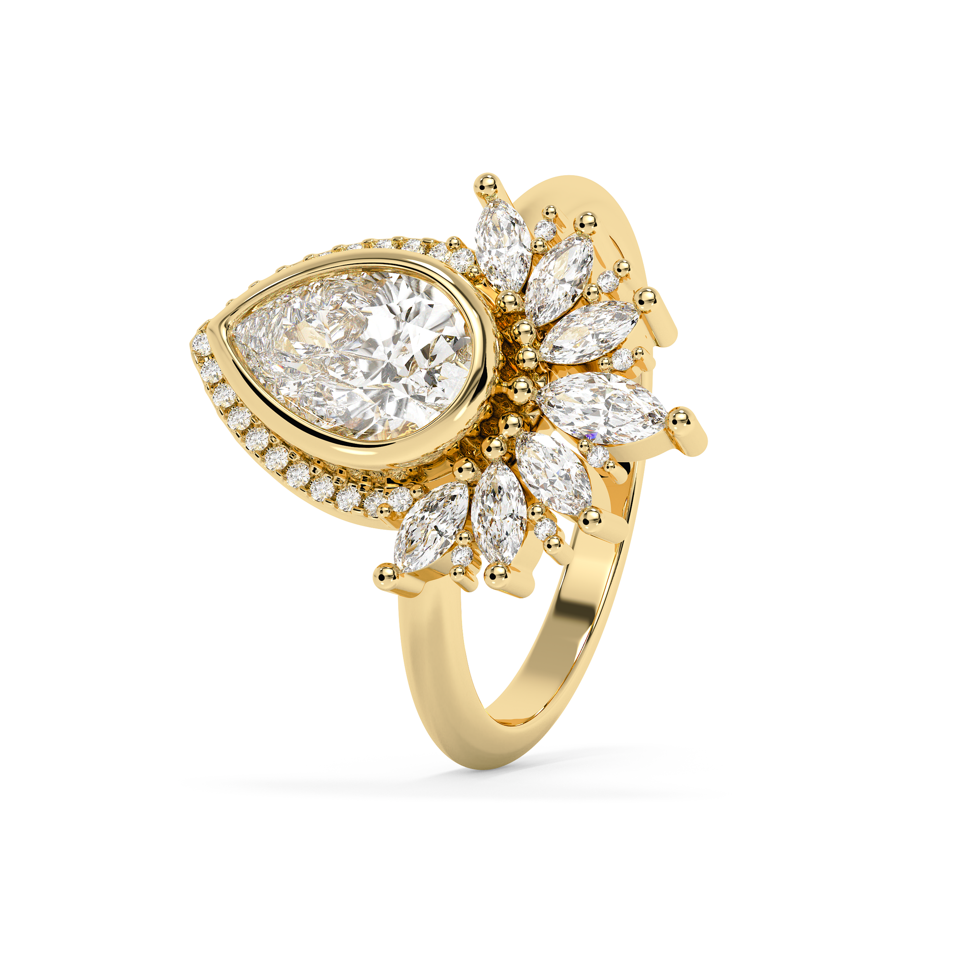 Emerald Solitaire Lab Grown Diamond Engagement Ring