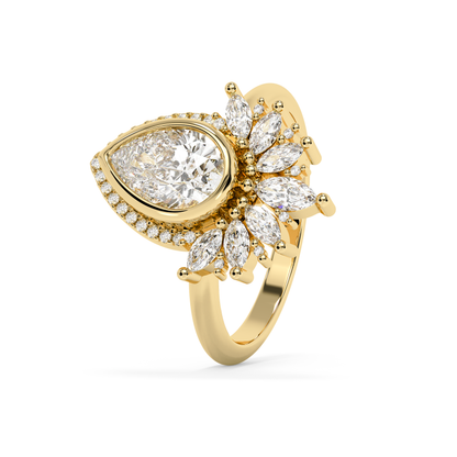 Emerald Solitaire Lab Grown Diamond Engagement Ring