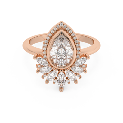 Emerald Solitaire Lab Grown Diamond Engagement Ring