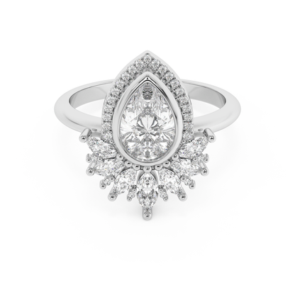 Emerald Solitaire Lab Grown Diamond Engagement Ring