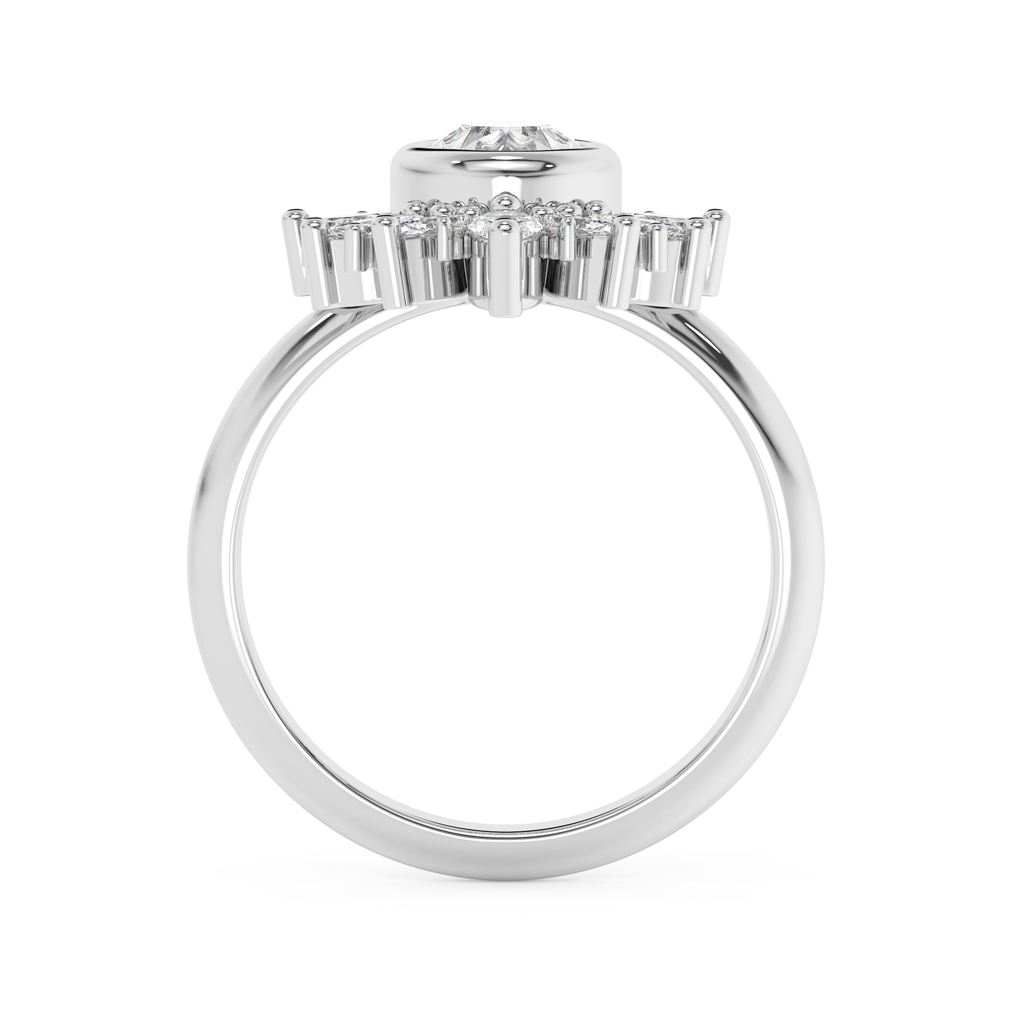 Emerald Solitaire Lab Grown Diamond Engagement Ring