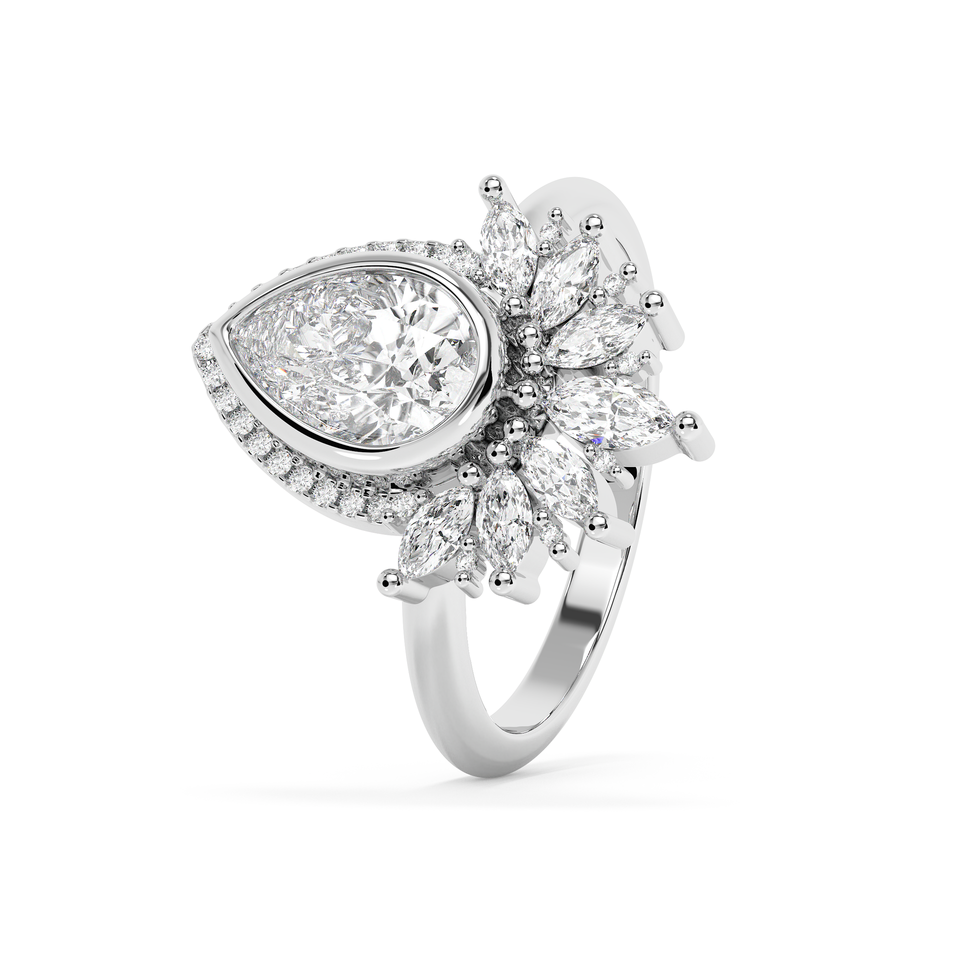 Emerald Solitaire Lab Grown Diamond Engagement Ring