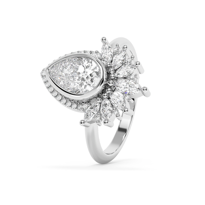 Emerald Solitaire Lab Grown Diamond Engagement Ring