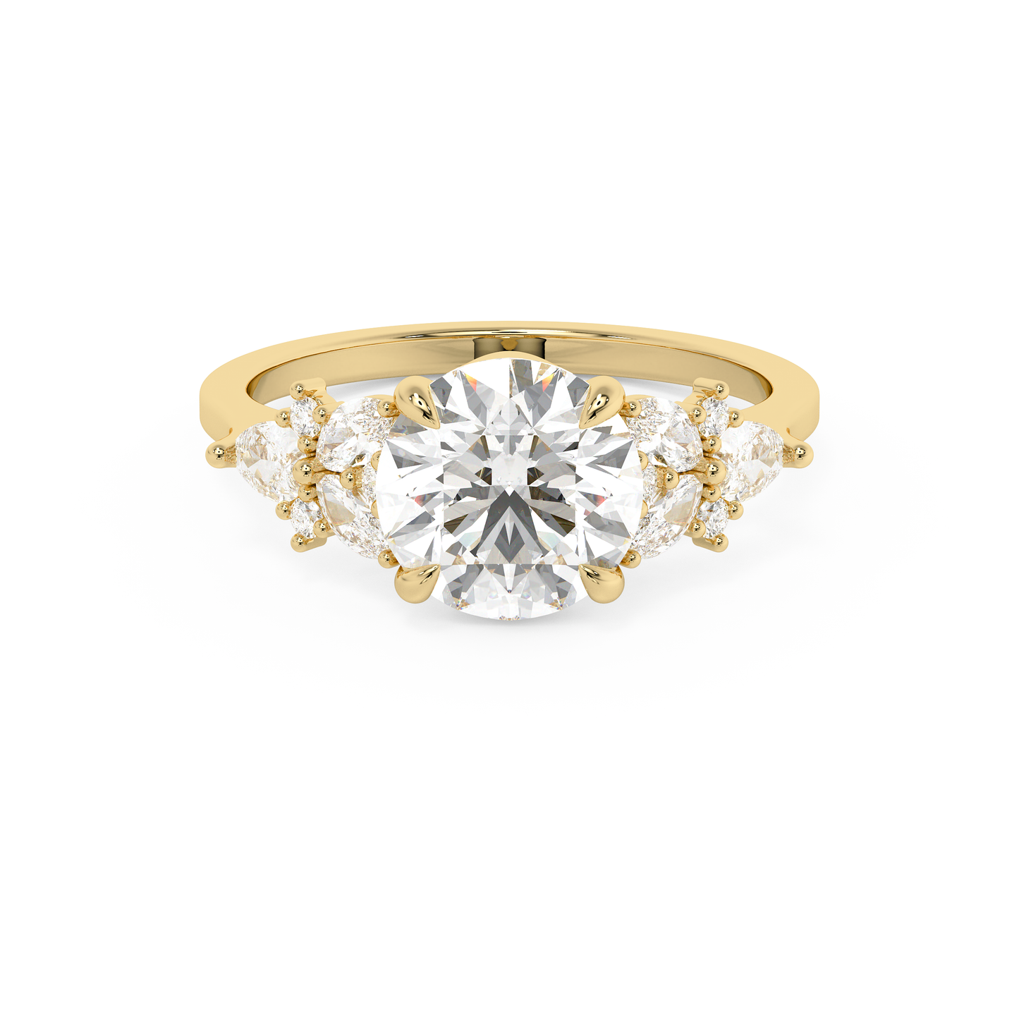 Emerald Solitaire Lab Grown Diamond Engagement Ring