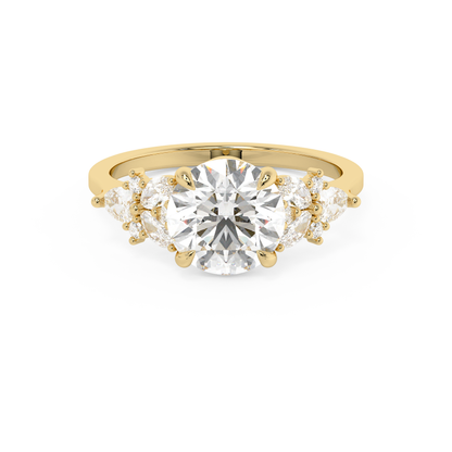 Emerald Solitaire Lab Grown Diamond Engagement Ring