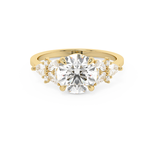 Emerald Solitaire Lab Grown Diamond Engagement Ring