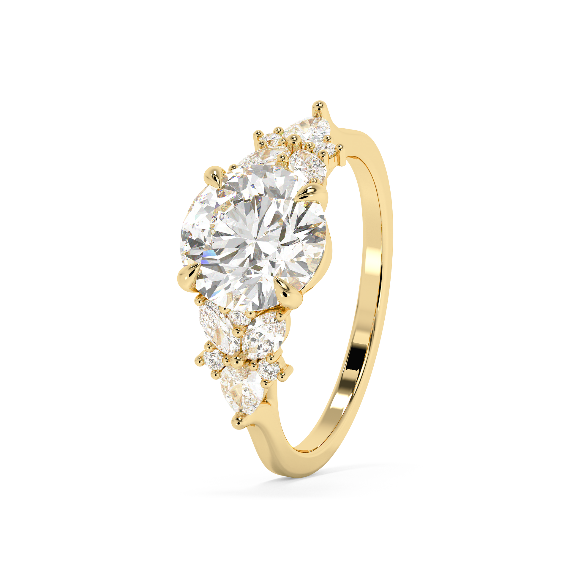 Emerald Solitaire Lab Grown Diamond Engagement Ring