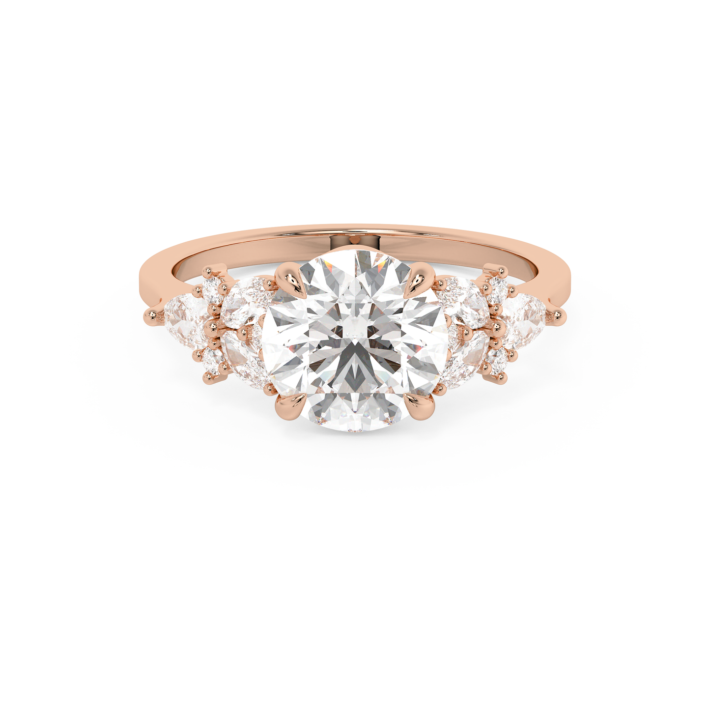 Emerald Solitaire Lab Grown Diamond Engagement Ring
