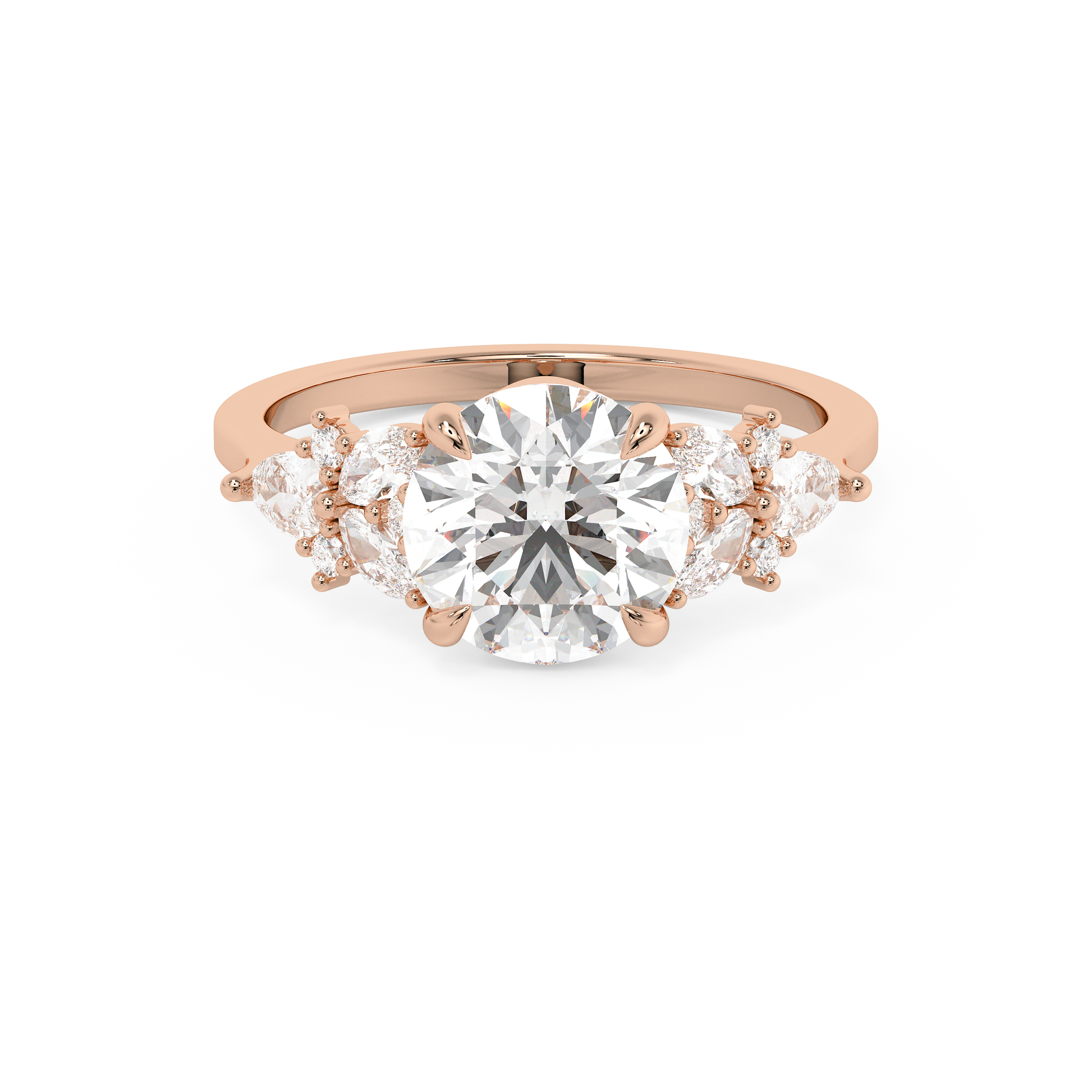 Emerald Solitaire Lab Grown Diamond Engagement Ring