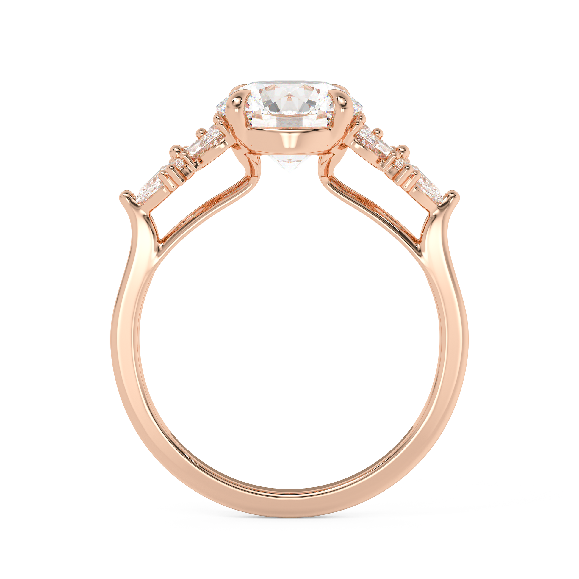 Emerald Solitaire Lab Grown Diamond Engagement Ring