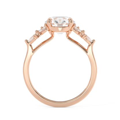 Emerald Solitaire Lab Grown Diamond Engagement Ring