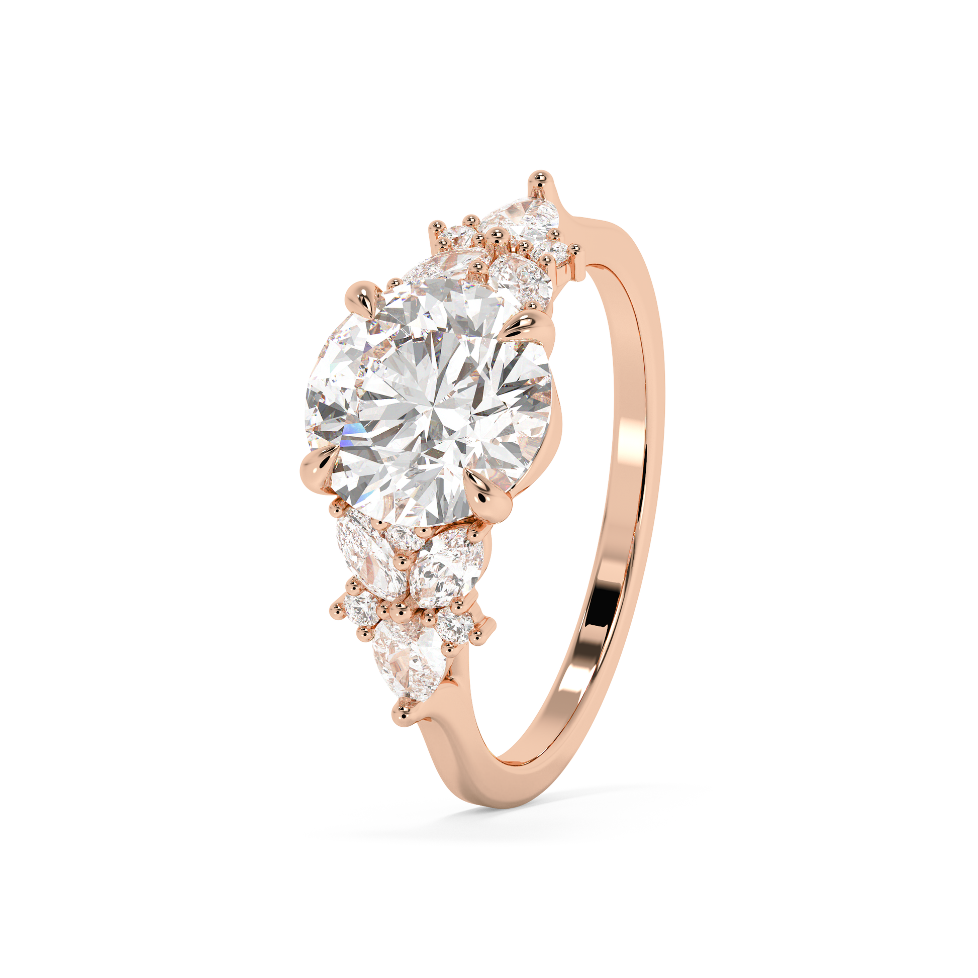 Emerald Solitaire Lab Grown Diamond Engagement Ring