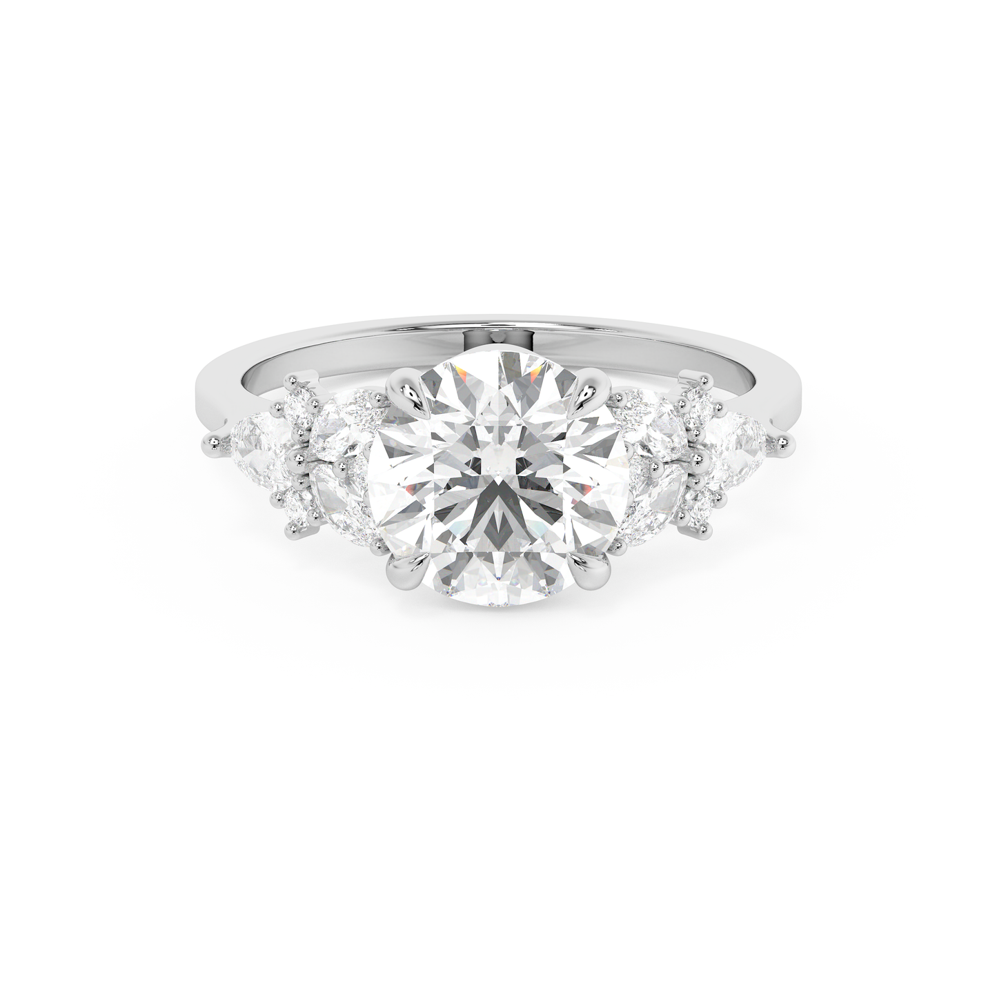 Emerald Solitaire Lab Grown Diamond Engagement Ring