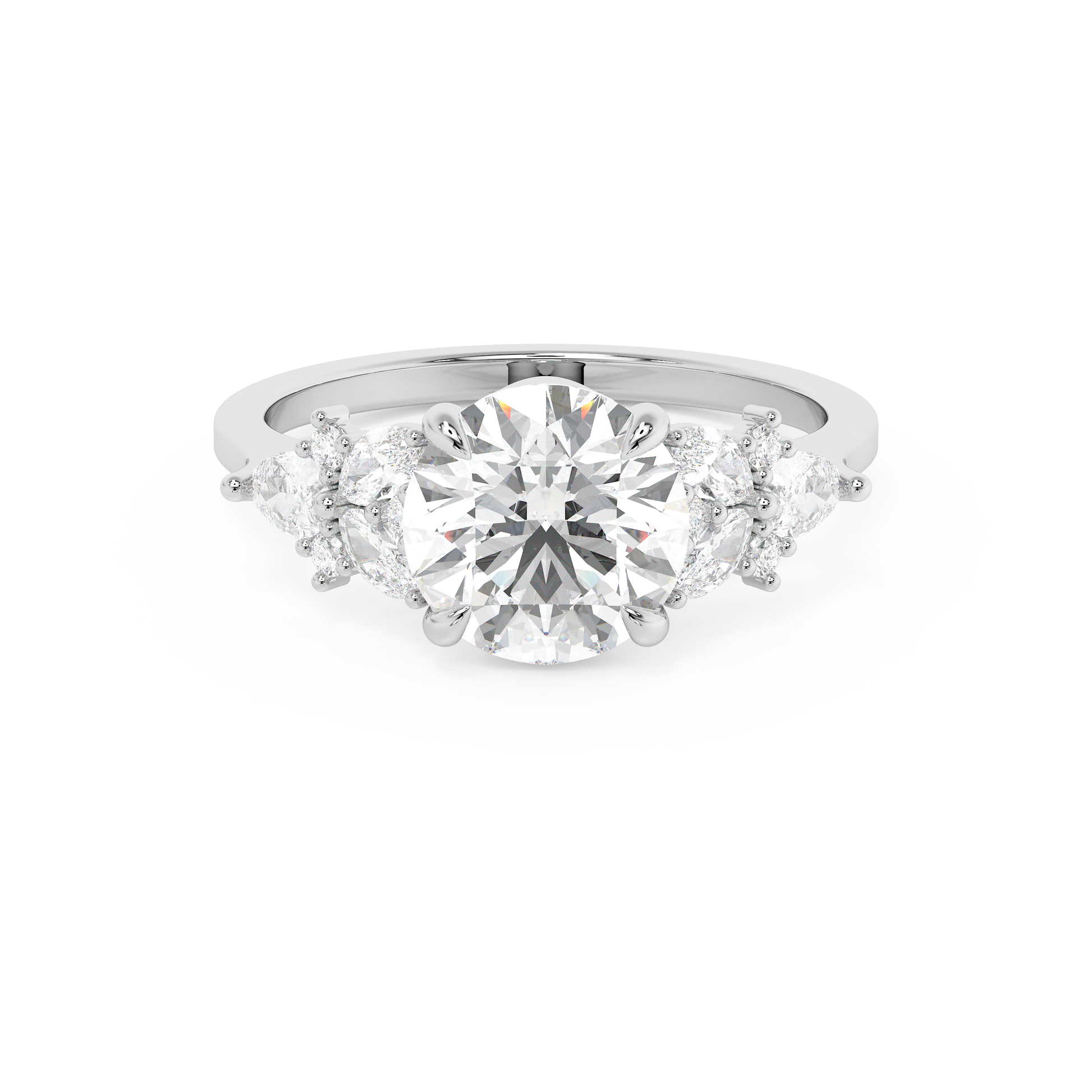 Emerald Solitaire Lab Grown Diamond Engagement Ring