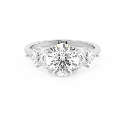 Emerald Solitaire Lab Grown Diamond Engagement Ring