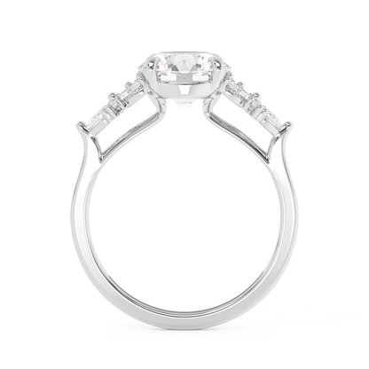 Emerald Solitaire Lab Grown Diamond Engagement Ring