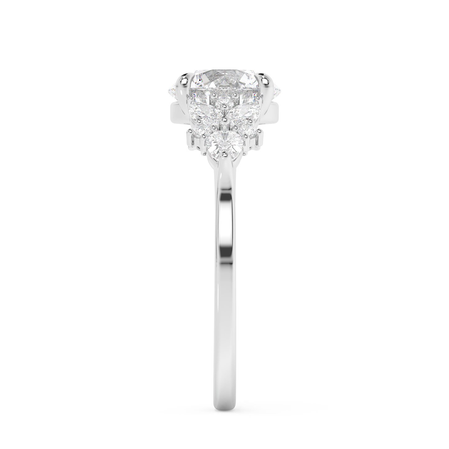 Emerald Solitaire Lab Grown Diamond Engagement Ring