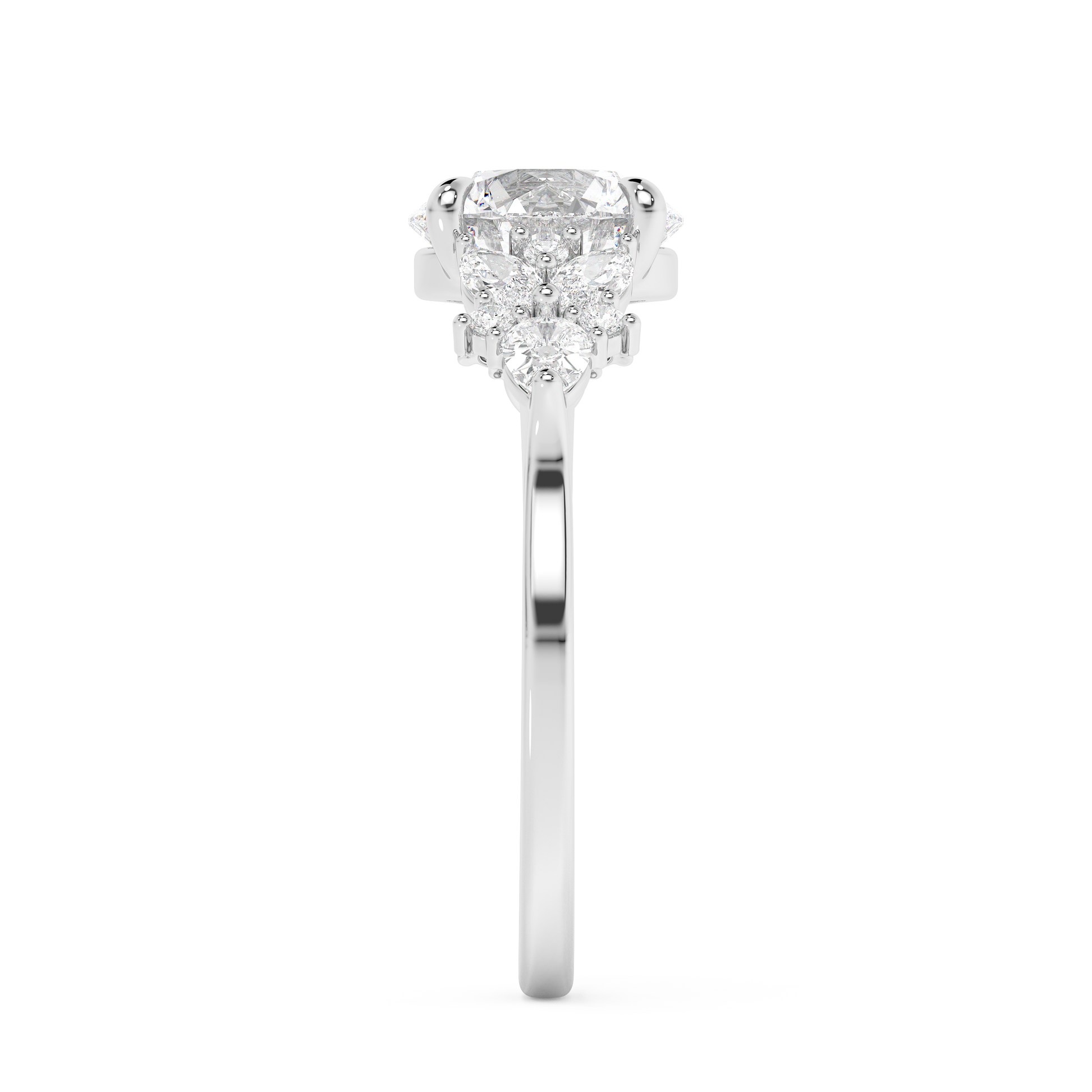 Emerald Solitaire Lab Grown Diamond Engagement Ring