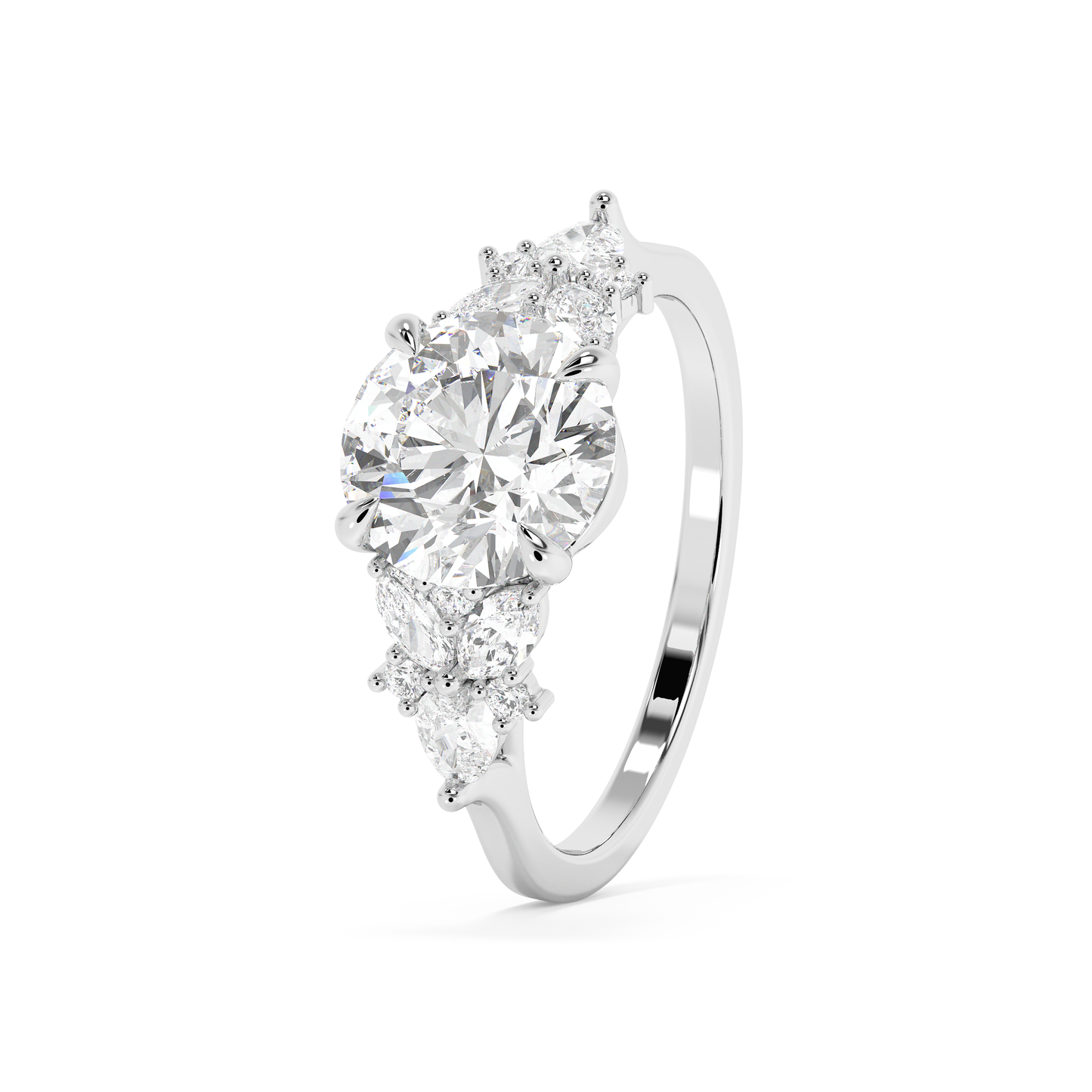 Emerald Solitaire Lab Grown Diamond Engagement Ring