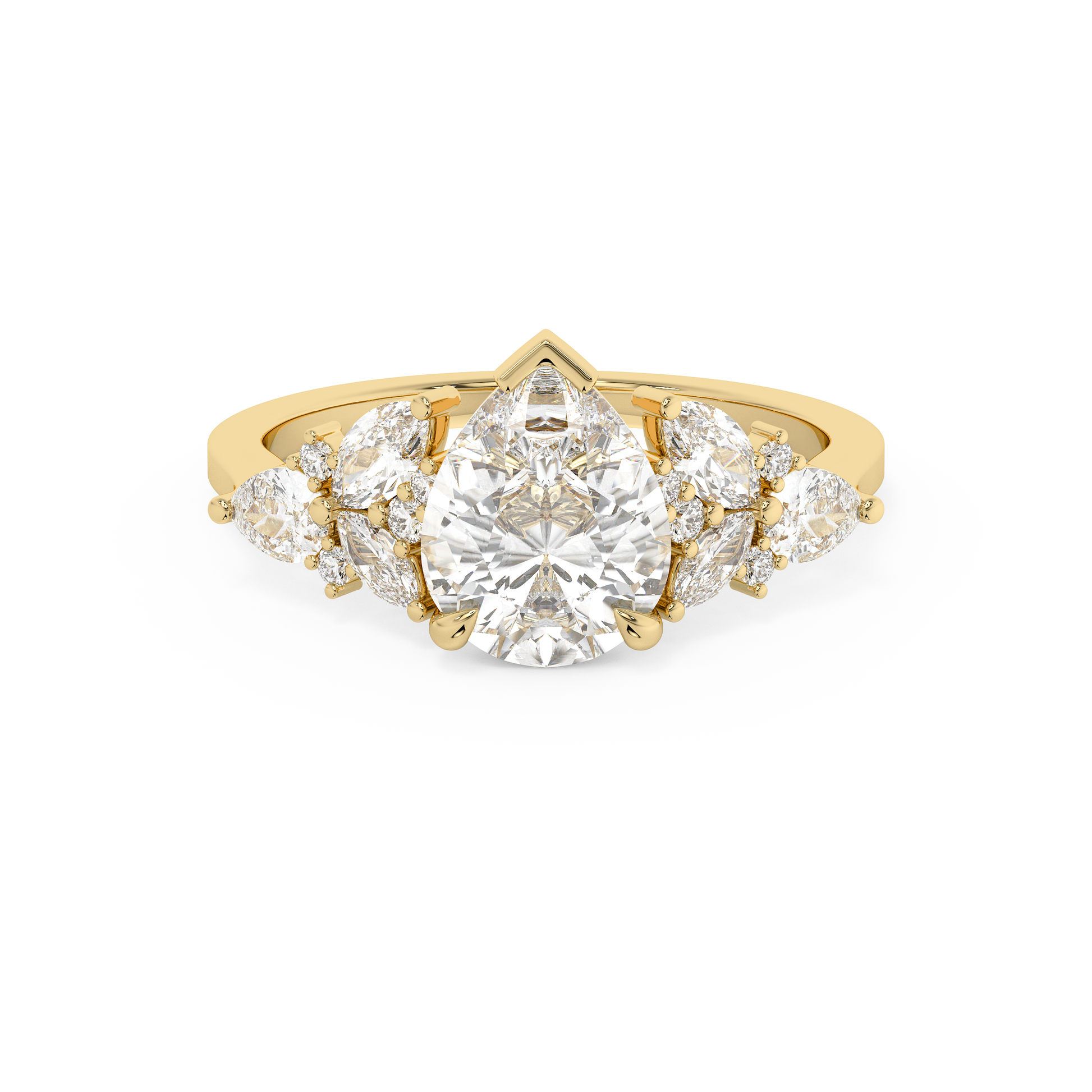 Emerald Solitaire Lab Grown Diamond Engagement Ring